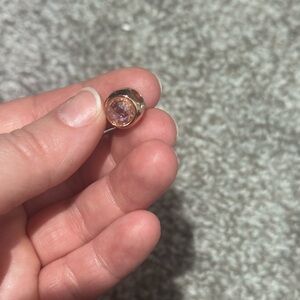 Elegant Rose Gold and Pink Gemstone Charm